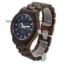 2017 New Waterproof Multifunctional Chronograph Wooden Watches for Men Women